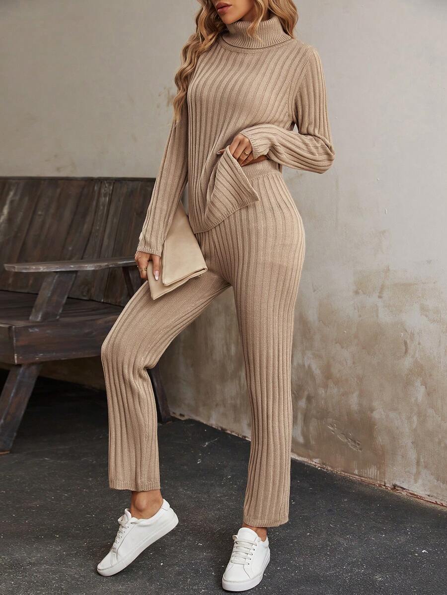 SHEIN LUNE Conjunto De Dos Suéteres - Caqui - Ver 1