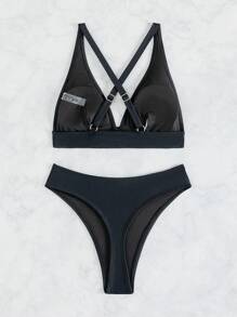 Swim SXY Letni plażowy komplet bikini łączony z pierścieniem