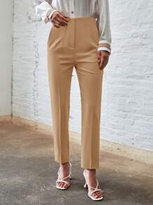 EURMUSE 素色斜口袋錐形褲