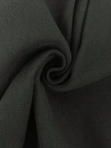 Sweetra 拼接毛絨領褶皺花呢外套 - 黑色 - 查看 4