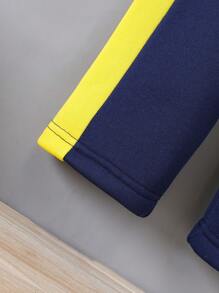 3pcs Baby Boys' Sporty Printed Baseball Jacket, T-shirt And Pants Set - Multicolor - View 8