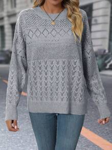 SHEIN LUNE Suéter De Cuello Alto - Gris - Ver 6