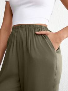 Partes Inferiores De Uso Doméstico De Color Sólido - Verde militar - Ver 4