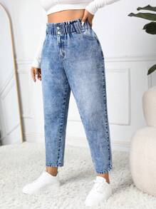 Firerie Blugi de damă cu talie elastică Mom Fit