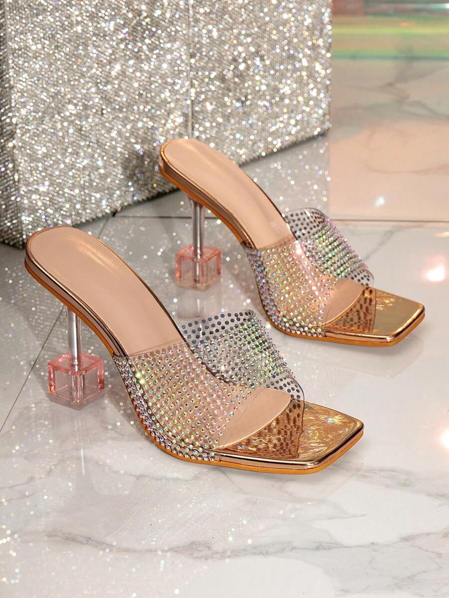 Women's High Heel Sandals - Champagne - View 1