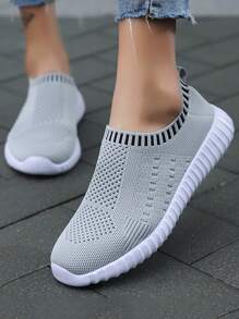 Của phụ nữ Giải trí Giày thể thao Đối với Ngoài trời Thể dục , Thoải mái , Thoáng khí , Chống trượt Giày thể thao chạy bộ - Xám - Xem 4