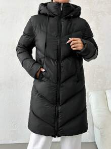 RueChic Women's Padded Jacket - Black - View 4