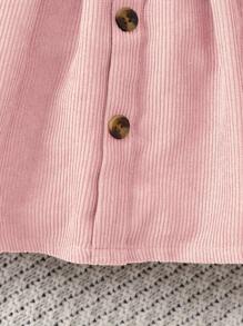 SHEIN Young Girl Mock Neck Tee & Belted Skirt - Pink - View 6