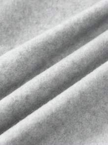 SHEIN EZwear 女性素色半拉鏈運動衫和長褲套裝 - 灰色 - 查看 4