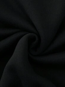 INAWLY Plus Leopard & Slogan Graphic Thermal Lined Sweatshirt, For Winter Pullover Fall Autumn - Black - View 5