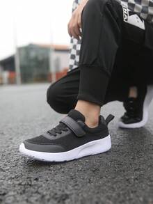 Zapatos de niños transpirable deportivo estilo unicolor - Negro - Ver 4