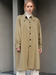 Anewsta 素色前紐扣外套 - 薄荷綠 - 查看 4