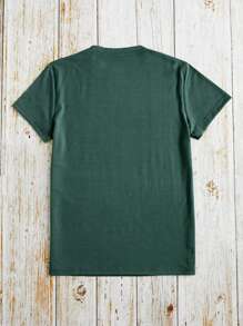 INAWLY Của phụ nữ Kích thước lớn Con bò Chữ cái Ngắn tay Áo thun - Màu xanh lá cây đậm - Xem 2