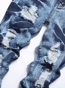 Tween Boy Distressed Wash Jeans - Light Wash - View 3