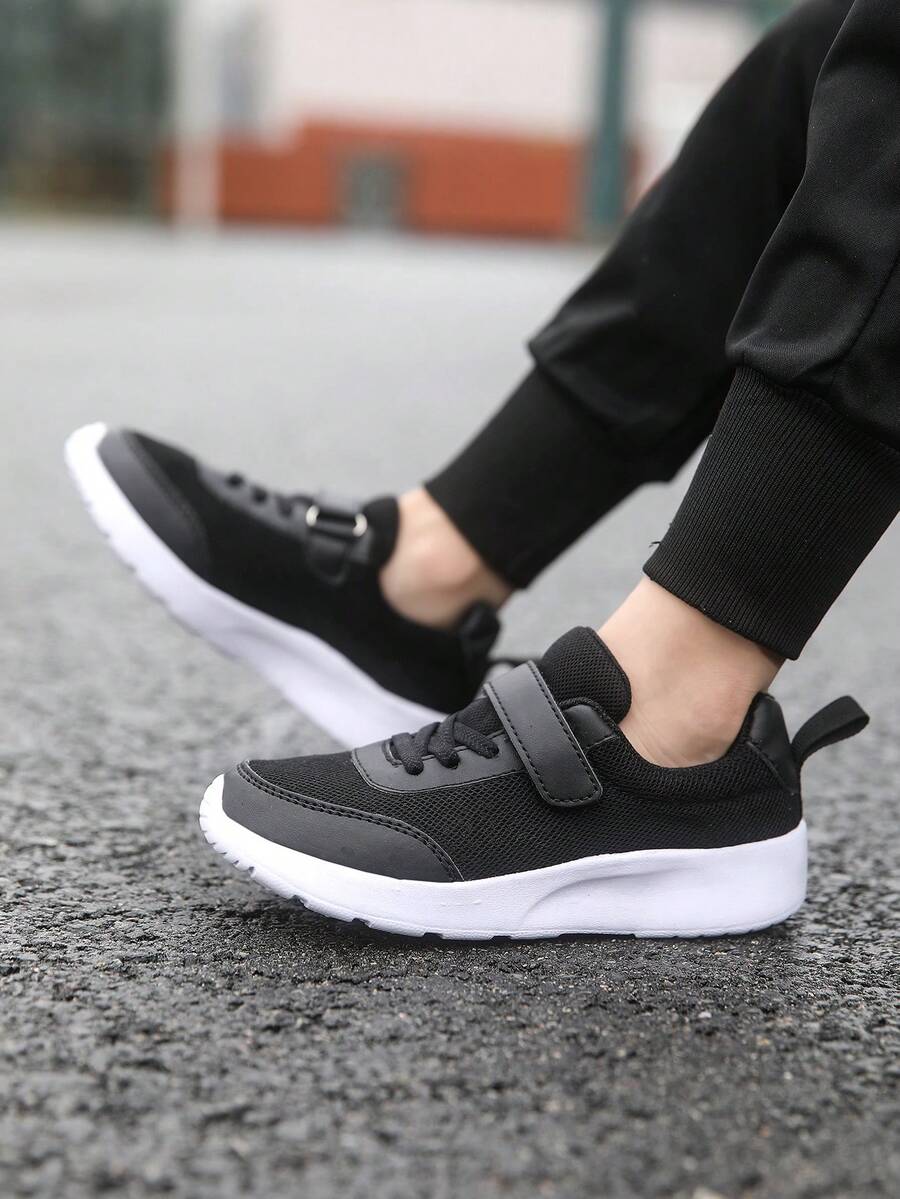 Zapatos de niños transpirable deportivo estilo unicolor - Negro - Ver 1