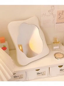 Makeup Mirror,1Pc Plastic  Cosmetic Mirror Vanity Mirror Portable Beauty Mirror For Home - White - View 4