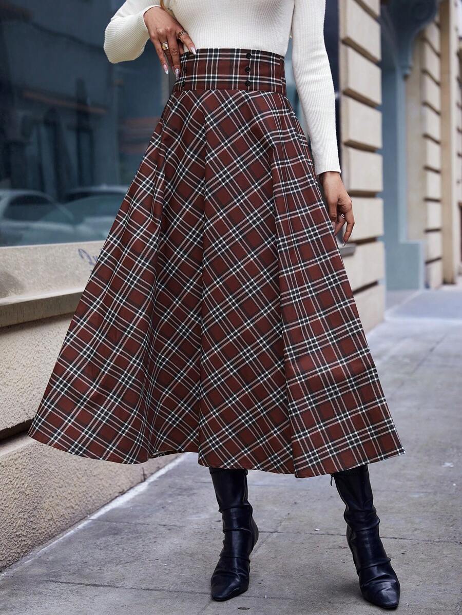 SHEIN Frenchy 女式格子裙