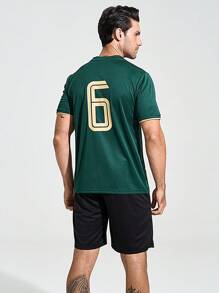 SHEIN Riding Camiseta De Fútbol Con Estampado Digital Para Hombre - Verde - Ver 2