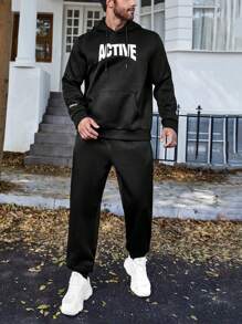 Manfinity Homme 男性大尺碼雙件套裝 - 黑色 - 查看 1