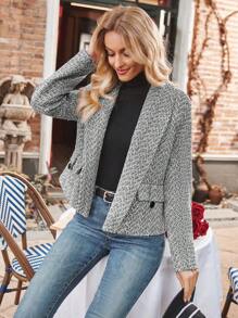 GENKIRA 人字紋印花前襟長袖粗花呢外套 - 彩色 - 查看 5