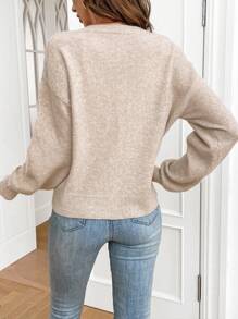 SHEIN Frenchy Áo Cardigan trễ vai cho nữ - Hồng - Xem 2