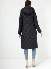 Dây kéo áo có mũ Áo khoác Quilted - màu đen - Xem 2