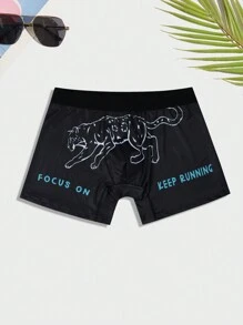 Men's Letter Print Boxer Briefs