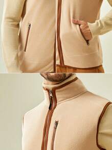 In My Nature In My Nature Men Zip Up Contrast Binding Outdoor Vest Coat