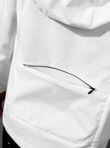 SHEIN 女童白色連帽拉鍊運動外套 - 杏色 - 查看 4