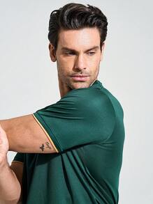 SHEIN Riding Camiseta De Fútbol Con Estampado Digital Para Hombre - Verde - Ver 4