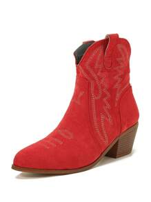 Women's Fashionable Red Boots - Red - View 7