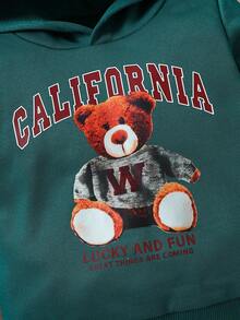 男婴熊字母图案卫衣 - 墨綠色 - 查看 3