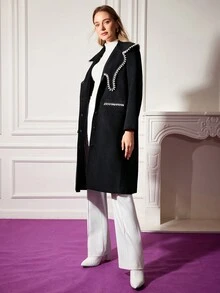 MOTF PREMIUM 精美羊毛混紡外套 - 黑色 - 查看 7