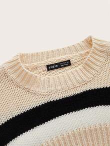 SHEIN ICON Jersey crop con patrón de rayas - Multicolor - Ver 3