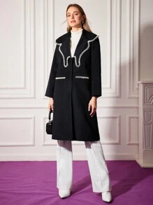 MOTF PREMIUM 精美羊毛混紡外套 - 黑色 - 查看 2