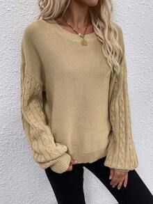 SHEIN LUNE 女士毛衣 - 卡其色 - 查看 6