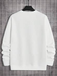 Manfinity Hypemode 男士卡通熊＆字母圖形舒適休閒寬鬆圓肩運動衫 - 白色 - 查看 2