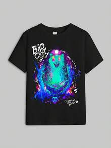 MO__OZY Tween 男童休閒短袖印花 T 卹