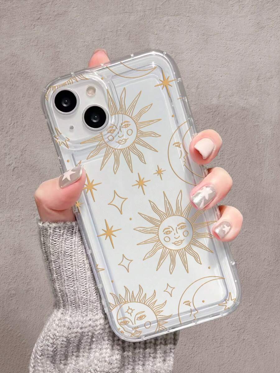 Maryam Alam Artist Vacation Sun Moon Stars Transparent Anti-Fall Phone Case, Phone Protective Cover, Holiday - Clear - View 1