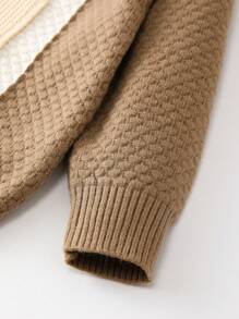 Baby Girl Floral Pattern Sweater - Brown - View 6