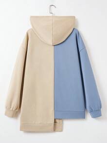 Mulvari 加大码字母花卉印花落肩抽绳卫衣 - 彩色 - 查看 2