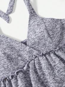 Soleia Thuốc nhuộm Không gian Cà vạt vai Áo Peplum Cami - Nhiều màu - Xem 3