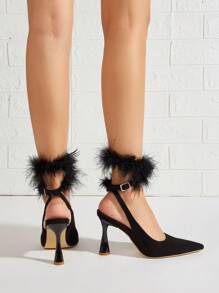 Women's Fashionable & Versatile High Heel Pointed Toe Pumps With Straps For Autumn/winter