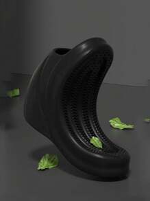 Fall/Winter New Fashionable And Versatile Soft Black Rhombus Surface With Non-Slip And Anti-Odor Eva Material Bathroom Slip-On Men's Home Plastic Slippers - Black - View 4