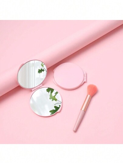 透明双面折叠镜，3倍放大，旅行便携，带收纳盒，适用于化妆，小巧精致，可作口袋镜、小镜子，粉色系，适合客厅、卧室、浴室等家居装饰，旅行必备，婚礼、派对、生日礼物，送给男士、父母、朋友的礼物，新年礼物，趣味礼物，价格实惠，圣诞礼物，化妆品，化妆工具，平价好物，礼物，女士礼物，圣诞礼物