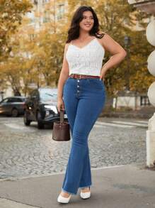 SHEIN Frenchy 大尺碼吊帶和背心 - 杏色 - 查看 6