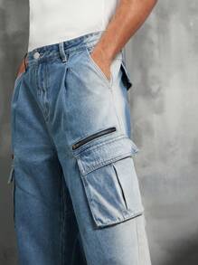 Manfinity EMRG Loose Fit Men's Gradient Color Cargo Jeans
