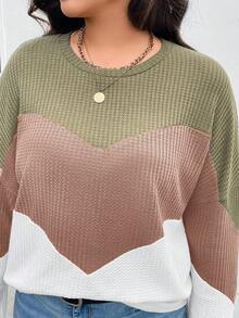 SHEIN LUNE 大尺碼女式拼色 T 卹 - 彩色 - 查看 6