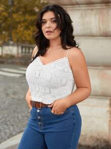 SHEIN Frenchy 大尺碼吊帶和背心 - 杏色 - 查看 7