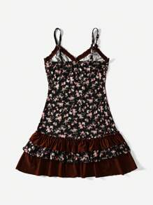 Soleia Ditsy Floral Print Ruffle Hem Cami Dress - Multicolor - View 2